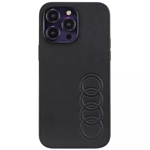 Audi Synthetic Leather iPhone 14 Pro Max 6.7&quot  black/black hardcase AU-TPUPPCIP14PM-TT/D1-BK