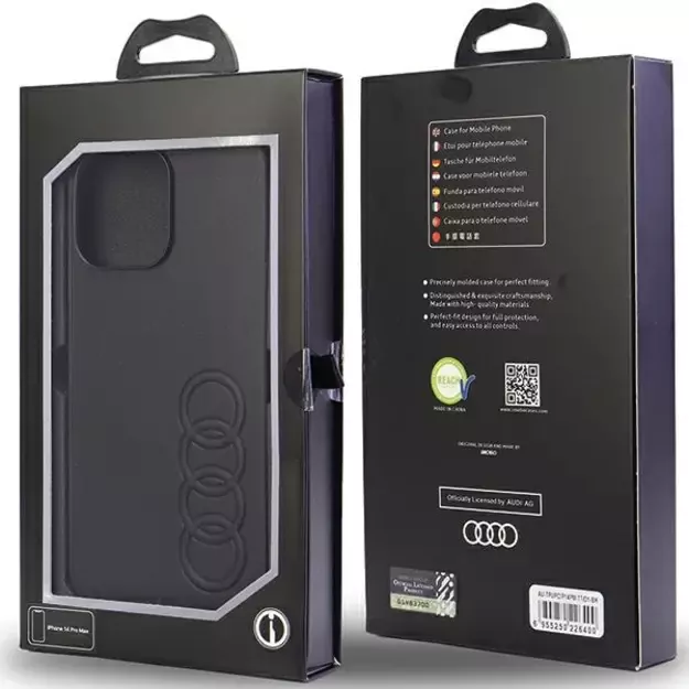 Audi Synthetic Leather iPhone 14 Pro Max 6.7&quot  black/black hardcase AU-TPUPPCIP14PM-TT/D1-BK 12
