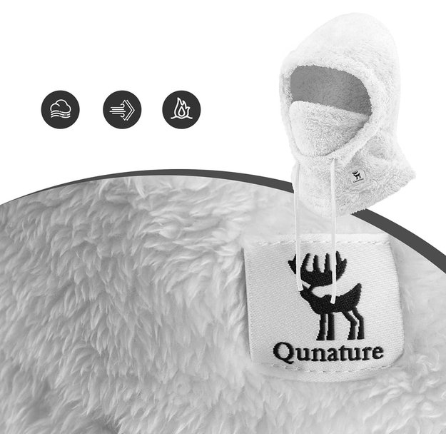 Qunature Arctic Velvet Ski Balaclava Size M - White 6