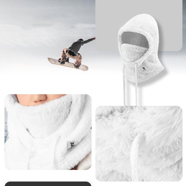 Qunature Arctic Velvet Ski Balaclava Size M - White 5