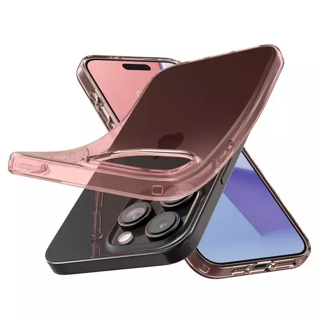 Spigen Crystal Flex Case for iPhone 15 Pro Max - Pink/Transparent 15