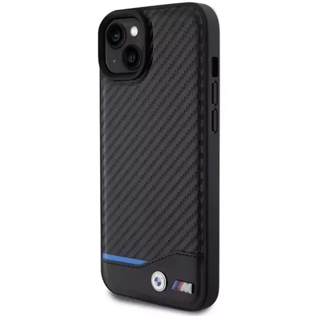 BMW Leather Carbon case for iPhone 15 Plus - black 1