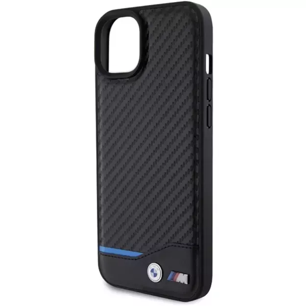 BMW Leather Carbon case for iPhone 15 Plus - black 5