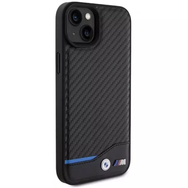 BMW Leather Carbon case for iPhone 15 Plus - black 3