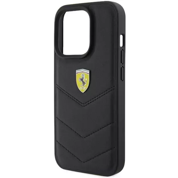 Ferrari Quilted Metal Logo case for iPhone 15 Pro - black 4