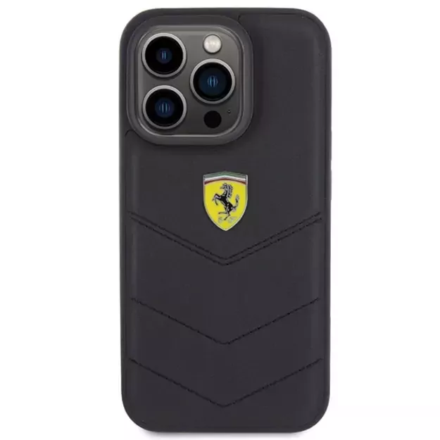 Ferrari Quilted Metal Logo case for iPhone 15 Pro - black 7