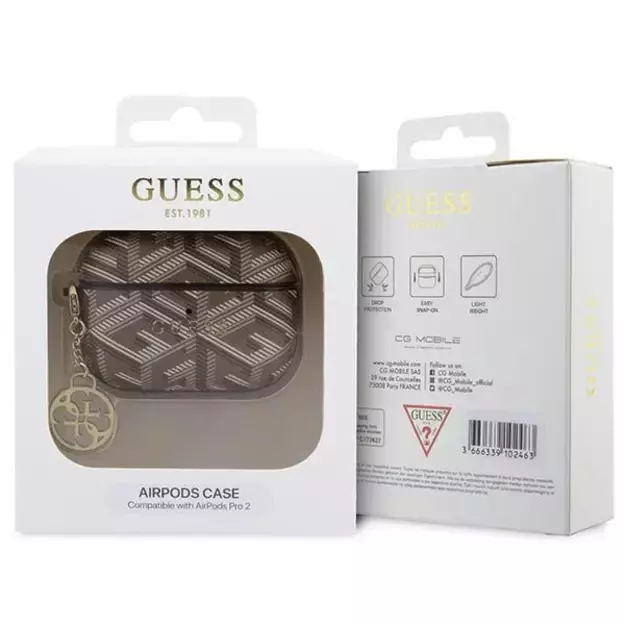 Guess GUAP2PGCE4CW case for AirPods Pro 2 cover - brown GCube Charm 3