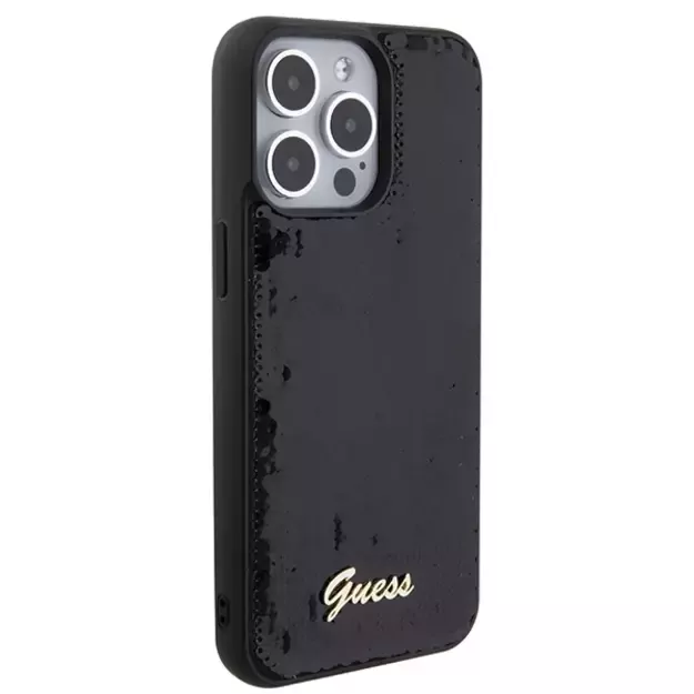 Guess Sequin Script Metal case for iPhone 15 Pro Max - black 3