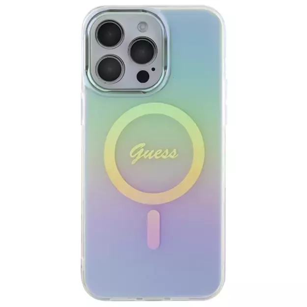 Guess IML Iridescent MagSafe case for iPhone 15 Pro - turquoise 2