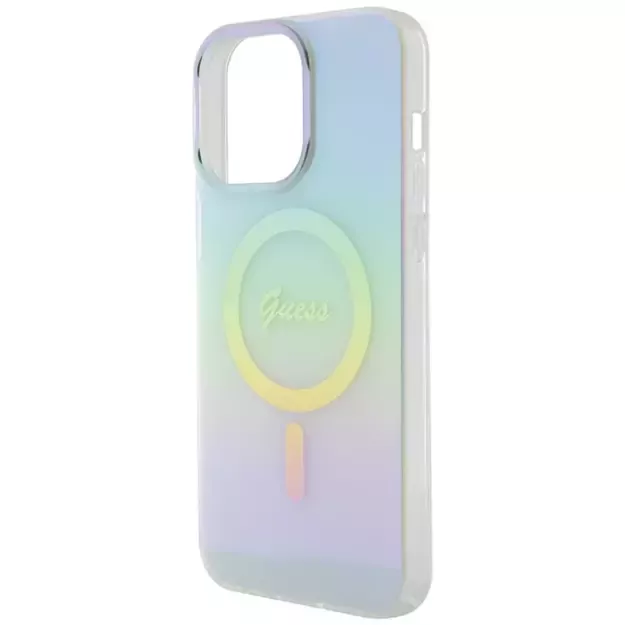 Guess IML Iridescent MagSafe case for iPhone 15 Pro - turquoise 5