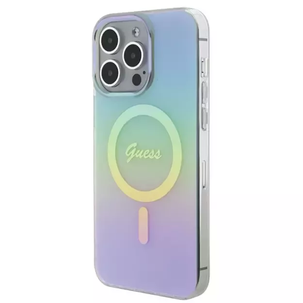 Guess IML Iridescent MagSafe case for iPhone 15 Pro - turquoise 1
