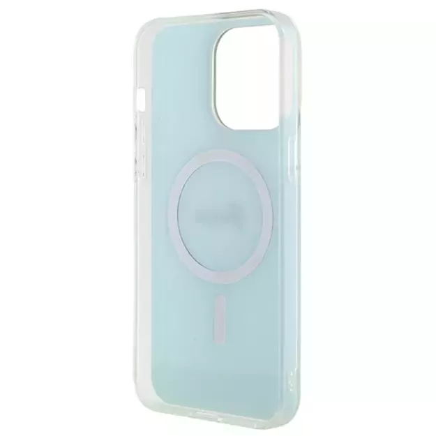 Guess IML Iridescent MagSafe case for iPhone 15 Pro - turquoise 6