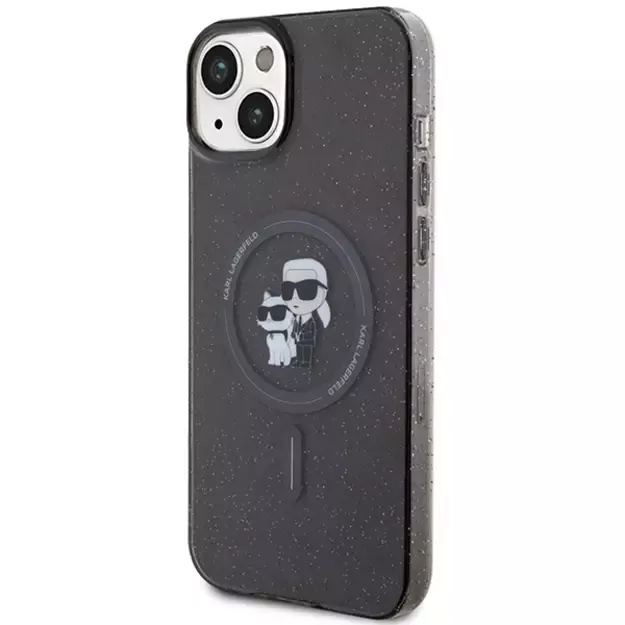 Karl Lagerfeld Karl&amp Choupette Glitter MagSafe case for iPhone 15 - black 8