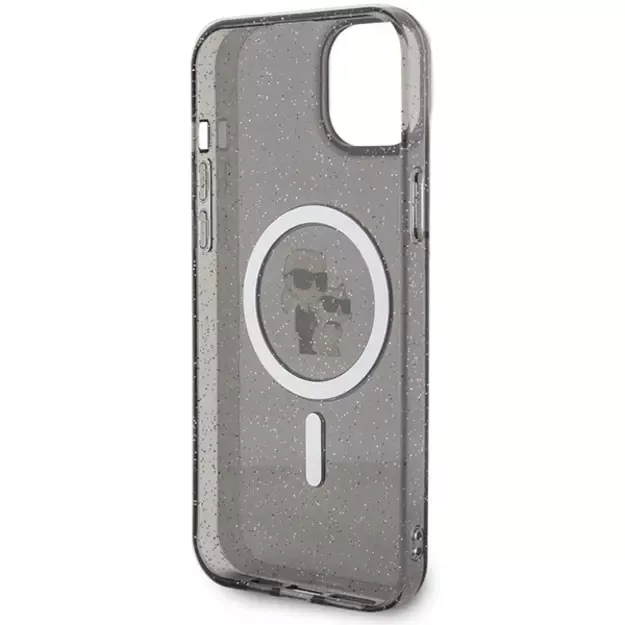 Karl Lagerfeld Karl&amp Choupette Glitter MagSafe case for iPhone 15 - black 13