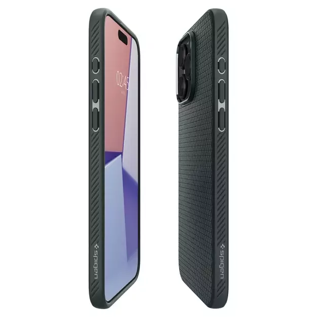 Spigen Liquid Air iPhone 15 Pro Max Case - Dark Green 14