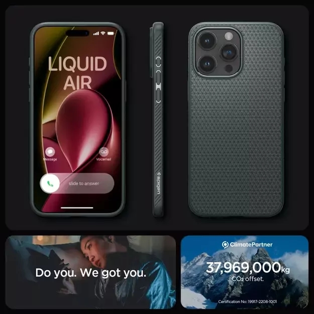 Spigen Liquid Air iPhone 15 Pro Max Case - Dark Green 28