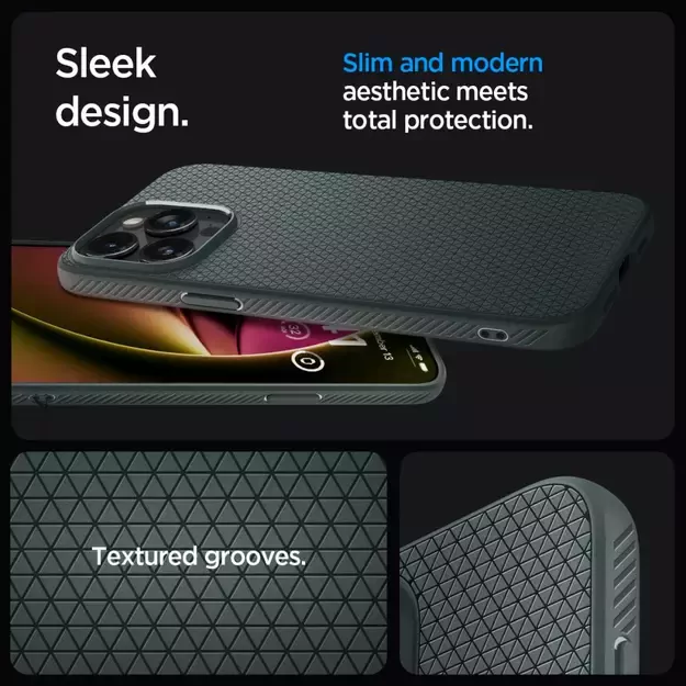 Spigen Liquid Air iPhone 15 Pro Max Case - Dark Green 20