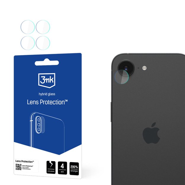 3mk Lens Protection Hybrid Glass for Apple iPhone 16E Camera Lens