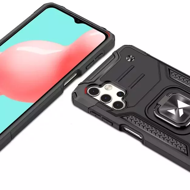 Wozinsky Ring Armor Tough Hybrid Case Cover + Magnetic Mount for Samsung Galaxy A13 5G black 1