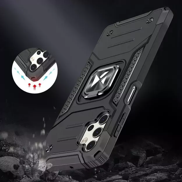 Wozinsky Ring Armor Tough Hybrid Case Cover + Magnetic Mount for Samsung Galaxy A13 5G black 6