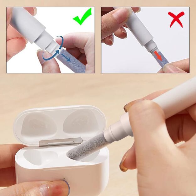 Tech-Protect CS02 3-in-1 Headphone Cleaning Kit - White 2