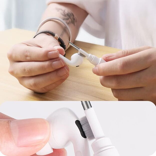 Tech-Protect CS02 3-in-1 Headphone Cleaning Kit - White 4