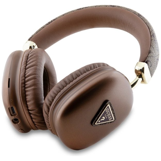 Guess Triangle Logo Over-Ear Headphones - Brown 1