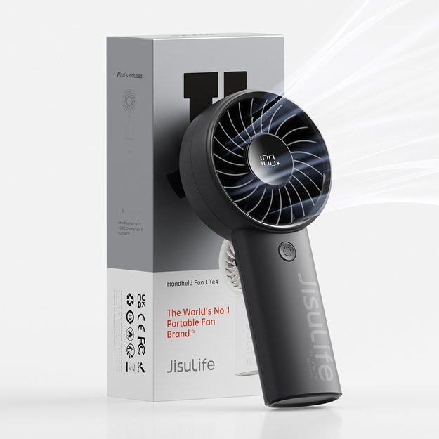 Jisulife Handheld Fan Life4 3600mAh Portable USB Fan - Black 3
