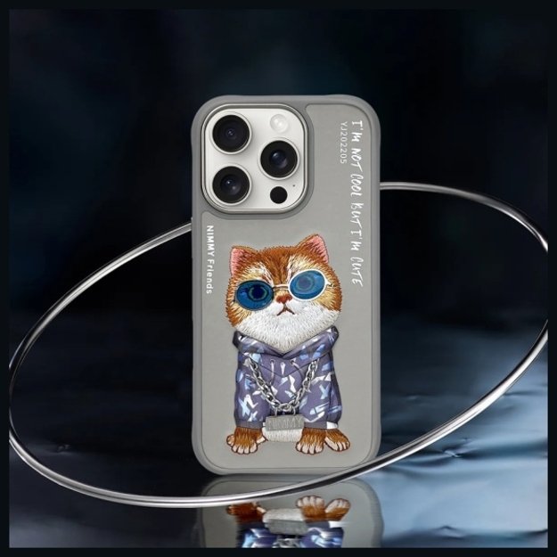 Nimmy Glasses Cool Cat Case for iPhone 16 Pro - Gray 7