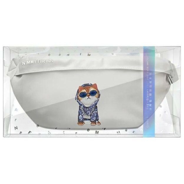 Nimmy Crossbody Glasses Cool Cat Shoulder Bag - Gray 11