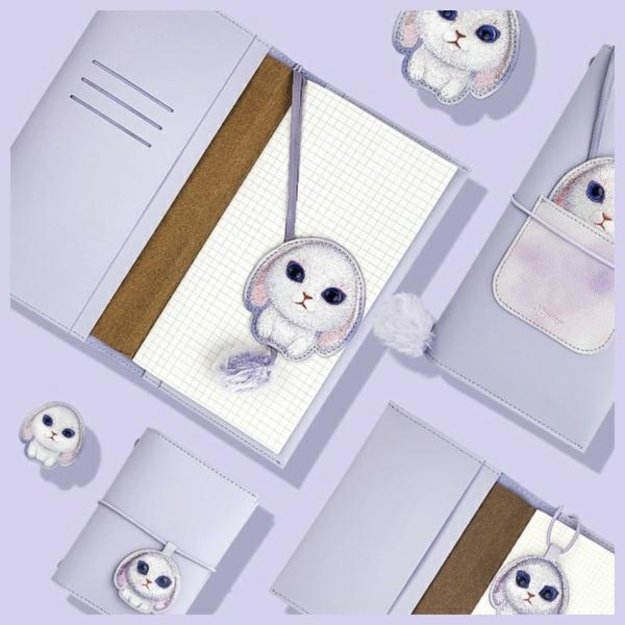 Nimmy Big Eyed Pet 2.0 Rabbit 2-in-1 Notebook + Pen Set - Purple 4