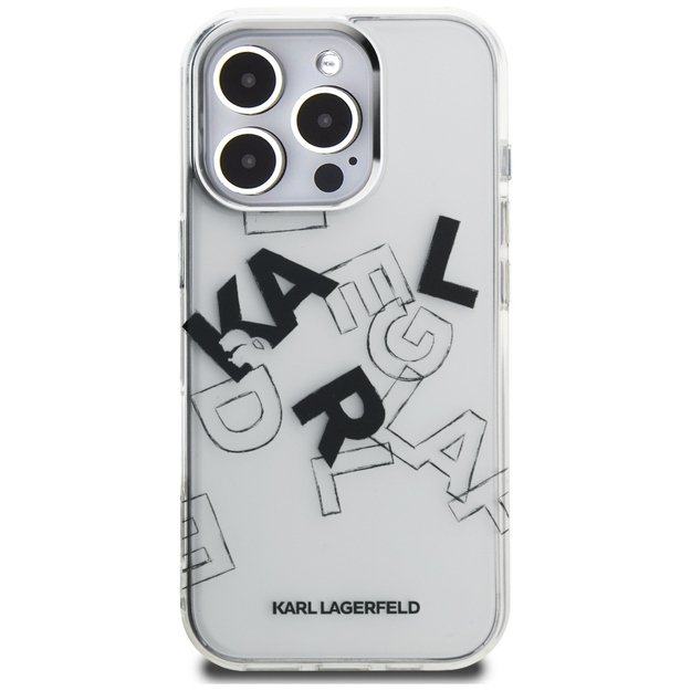 Karl Lagerfeld IML Sketched Graphic Case for iPhone 16 Pro - Clear 2