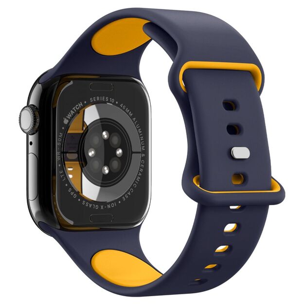 Spigen Nano Pop Strap for Apple Watch 44 / 45 / 46 / 49 mm - Navy Blue and Yellow 4