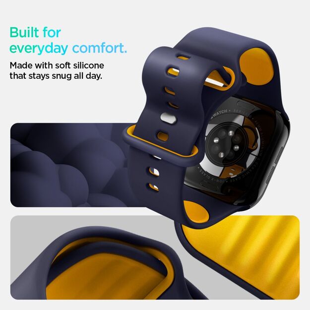 Spigen Nano Pop Strap for Apple Watch 44 / 45 / 46 / 49 mm - Navy Blue and Yellow 10