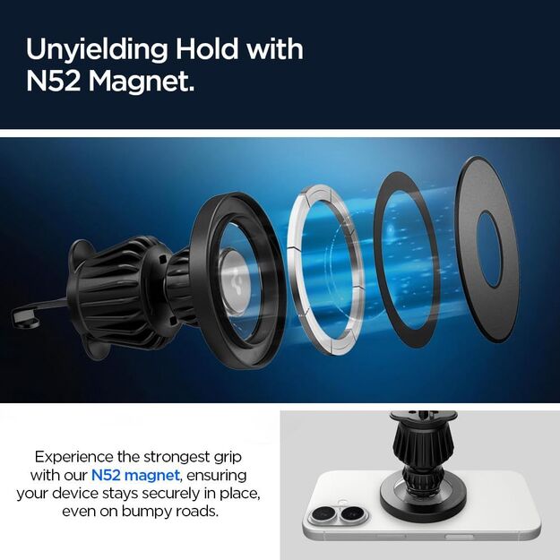 Spigen MFT13 MagSafe Car Holder for Cockpit or Air Vent - Silver 8