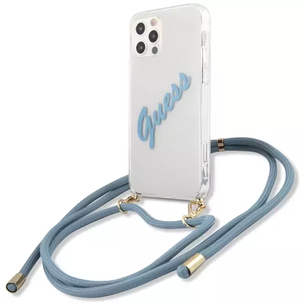 Guess GUHCP12MCRTVSBL iPhone 12/12 Pro 6.1&quot  blue/blue hardcase Script Vintage 7