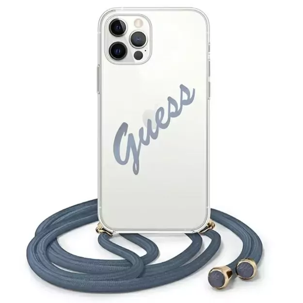 Guess GUHCP12MCRTVSBL iPhone 12/12 Pro 6.1&quot  blue/blue hardcase Script Vintage