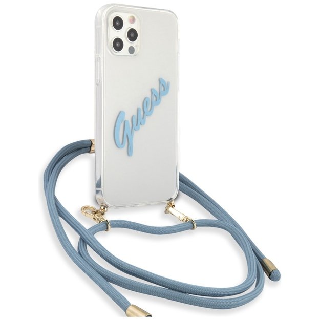 Guess GUHCP12MCRTVSBL iPhone 12/12 Pro 6.1&quot  blue/blue hardcase Script Vintage 3