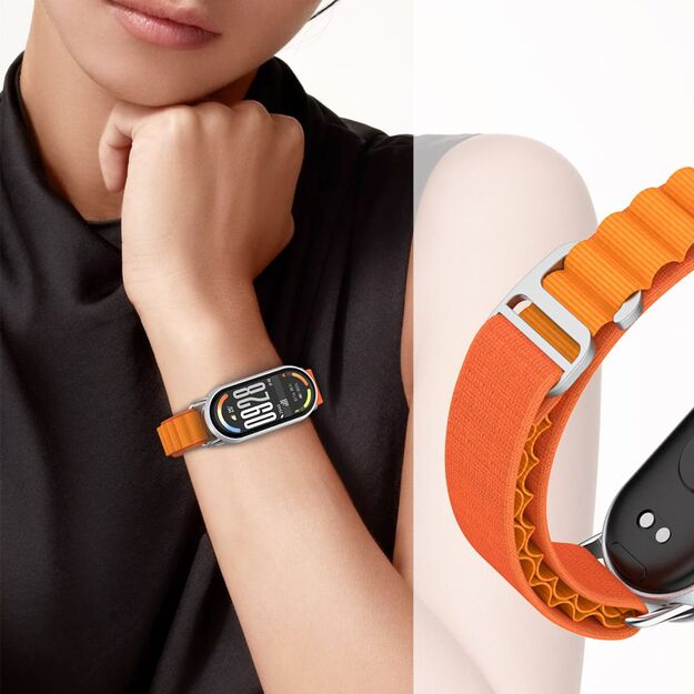 Tech-Protect Nylon Pro Strap for Xiaomi Smart Band 8 / 9 / 10 / NFC - Orange 2
