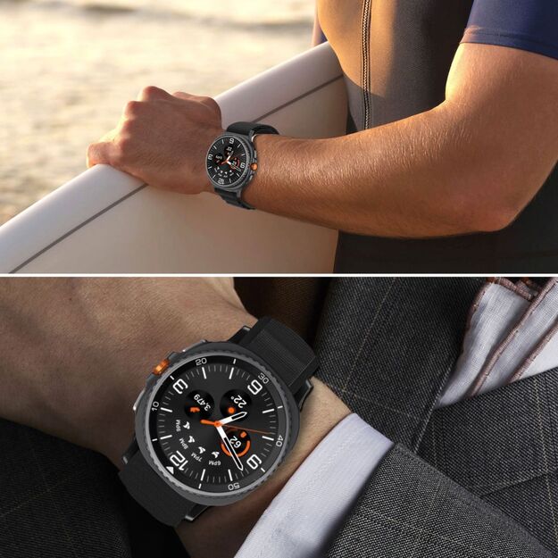 Tech-Protect Nylon Stripe Strap for Samsung Galaxy Watch 40/44/46 mm - Orange 5