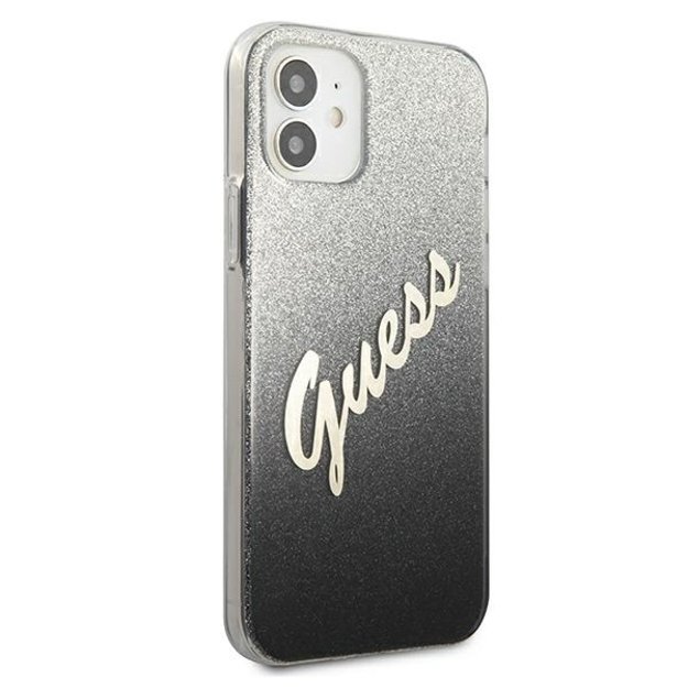 Guess GUHCP12SPCUGLSBK iPhone 12 mini 5.4&quot  black/black hardcase Glitter Gradient Script 3