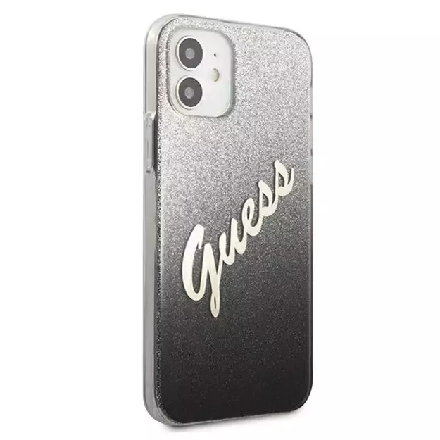 Guess GUHCP12SPCUGLSBK iPhone 12 mini 5.4&quot  black/black hardcase Glitter Gradient Script 10