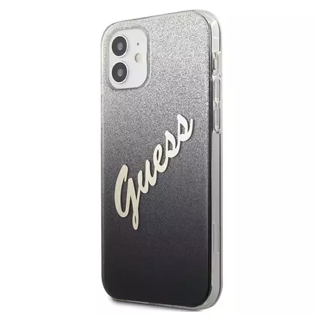 Guess GUHCP12SPCUGLSBK iPhone 12 mini 5.4&quot  black/black hardcase Glitter Gradient Script 8