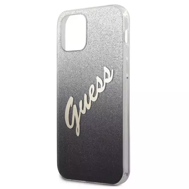 Guess GUHCP12SPCUGLSBK iPhone 12 mini 5.4&quot  black/black hardcase Glitter Gradient Script 12
