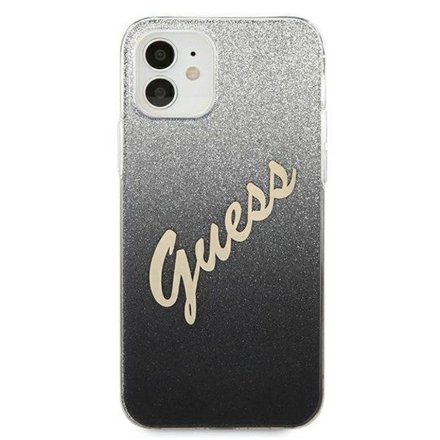 Guess GUHCP12SPCUGLSBK iPhone 12 mini 5.4&quot  black/black hardcase Glitter Gradient Script 2
