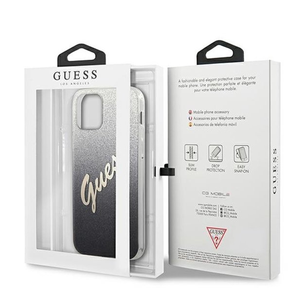 Guess GUHCP12SPCUGLSBK iPhone 12 mini 5.4&quot  black/black hardcase Glitter Gradient Script 7