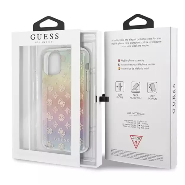 Guess GUHCN58PEOML iPhone 11 Pro multicolor hard case Iridescent 4G Peony 6