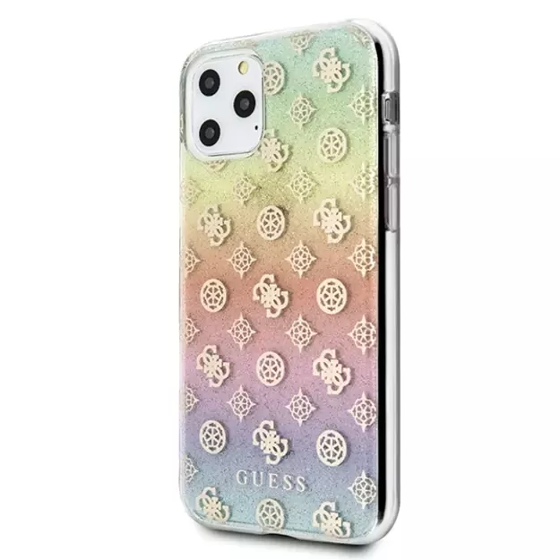 Guess GUHCN58PEOML iPhone 11 Pro multicolor hard case Iridescent 4G Peony 1