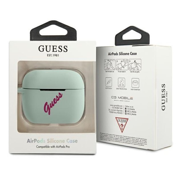 Guess GUACAPLSVSBF AirPods Pro cover blue fuchsia/blue fuschia Silicone Vintage 2