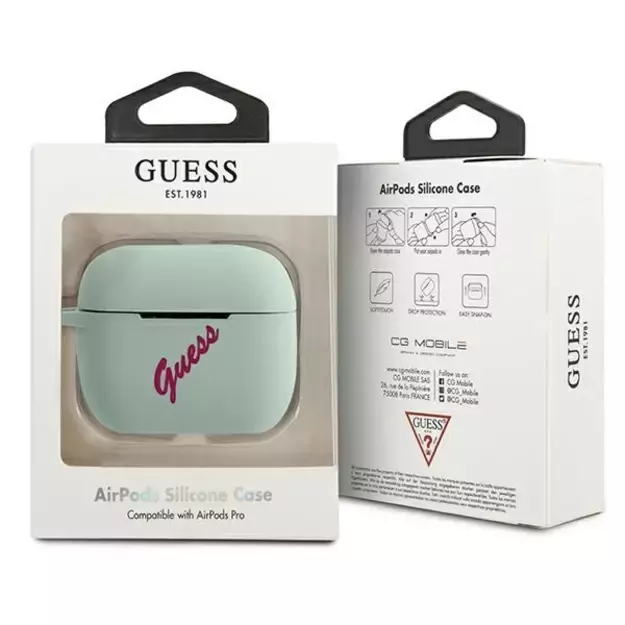 Guess GUACAPLSVSBF AirPods Pro cover blue fuchsia/blue fuschia Silicone Vintage 2